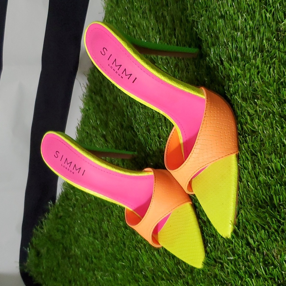 Simmi Multicolor Neon Heels - Picture 4 of 8